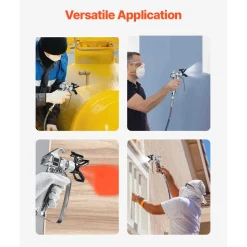 VEVOR Airless Paint Spray Gun, 3600PSI High Pressure Airless Paint Sprayer Gun with 517 Tip, Swivel Joint Airless Spray Gun Kit with Filters, Cleaning Needle and Brush, for Airless Spraying Machine