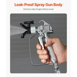 VEVOR Airless Paint Spray Gun, 3600PSI High Pressure Airless Paint Sprayer Gun with 5 Tips, 211, 315, 417, 517, 623, Swivel Joint Airless Spray Gun Kit with Filters, Cleaning Needle and Brush