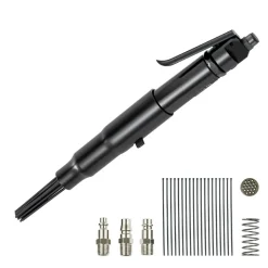 VEVOR Air Needle Scaler, 3400BPM Pneumatic Scaler for Rust Paint Removal - with 3-Speed Adjustment, 19 Hardened Needles & 3 Air Nozzle Connectors - Lightweight, Compact & Ergonomic Grip