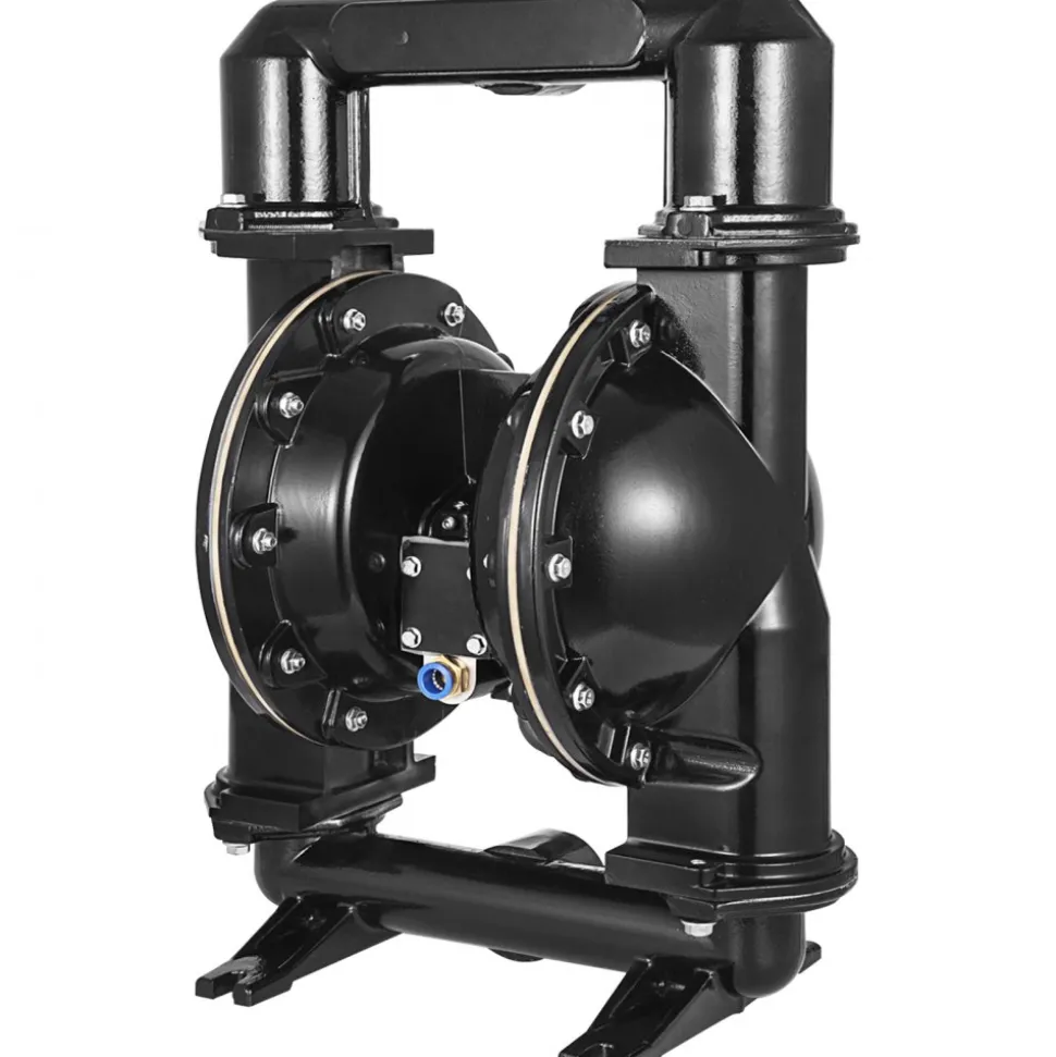 VEVOR Air-Operated Double Diaphragm Pump, 2 inch Inlet & Outlet, Aluminum Alloy Body, 75 GPM & Max 120PSI, Nitrile Diaphragm Transfer Pump for Petroleum, Diesel, Oil and Low Viscosity Fluids