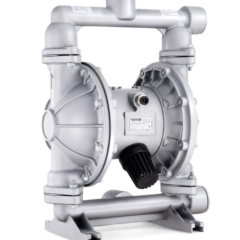 VEVOR Air Operated Double Diaphragm Pump, 44GPM, Max 115PSI Air Waste Oil Pneumatic Transfer Pump with 2 Extra Diaphragms, 1-1/2 inch Inlet & Outlet Aluminum Alloy Diaphragm Pump for Diesel Grease Oil