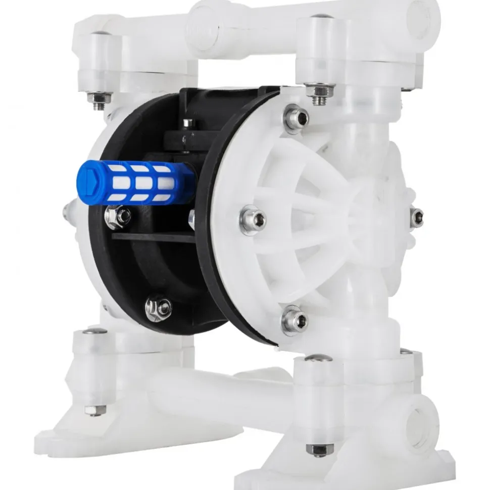VEVOR Air Operated Double Diaphragm Pump, 35 GPM, 1 inch Inlet & Outlet Pneumatic Waste Oil Transfer Pump, Max 114 PSI, Aluminum Alloy Body, Air-Operated for Diesel, Grease, Kerosene, Gasoline & Oil