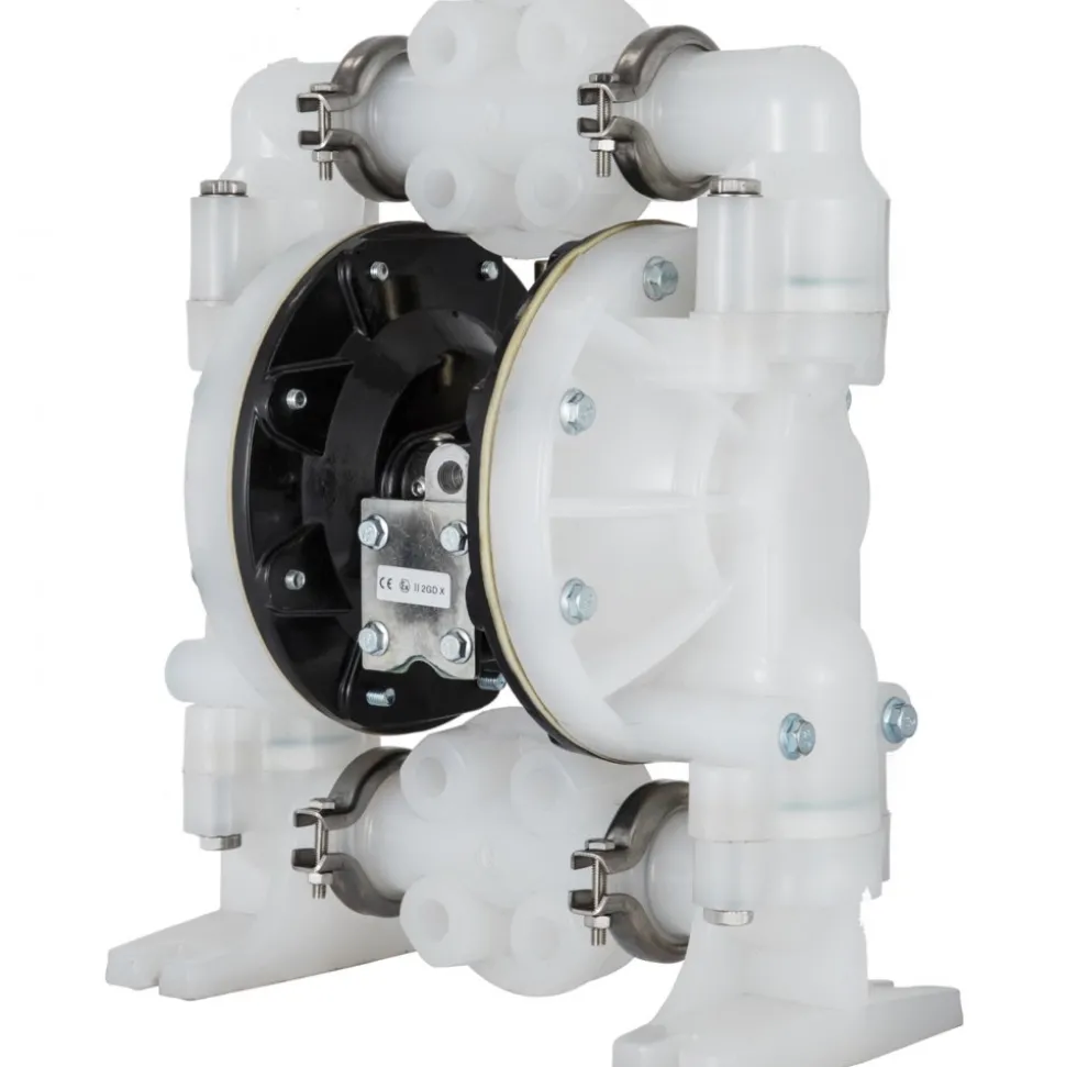 VEVOR Air-Operated Double Diaphragm Pump 1 inch Inlet/Outlet 30GPM Polypropylene Max 120PSI for Chemical and Industrial Use