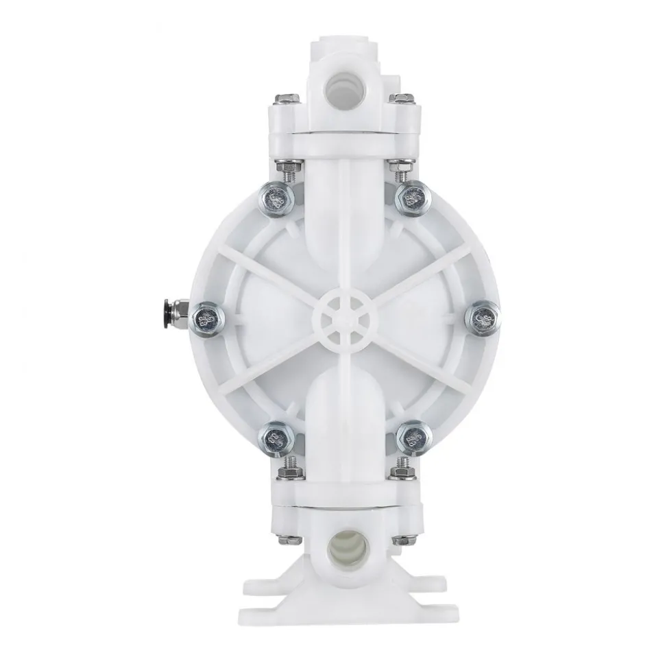 VEVOR Air Operated Double Diaphragm Pump, 4.4 GPM, 1-1/2 inch Inlet & Outlet Pneumatic Waste Oil Transfer Pump, Max 100 PSI, Polypropylene Body, Air-Operated for Diesel, Grease, Kerosene, Gasoline
