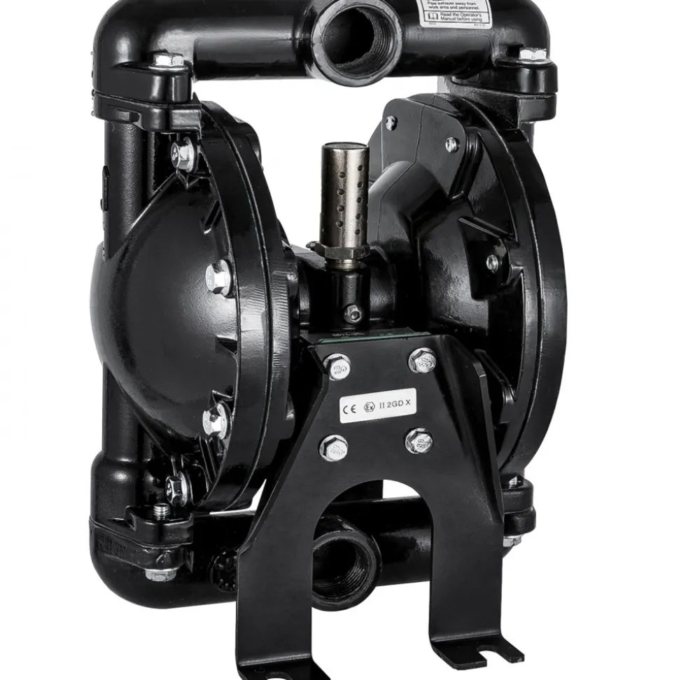 VEVOR Air-Operated Double Diaphragm Pump 1 inch Inlet Outlet Aluminum 35 GPM Max 120PSI, Nitrile Diaphragm, QBY4-25L-1inch-35
