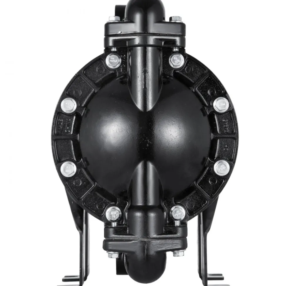 VEVOR Air-Operated Double Diaphragm Pump 1 inch Inlet Outlet Aluminum 35 GPM Max 120PSI, Nitrile Diaphragm, QBY4-25L-1inch-35