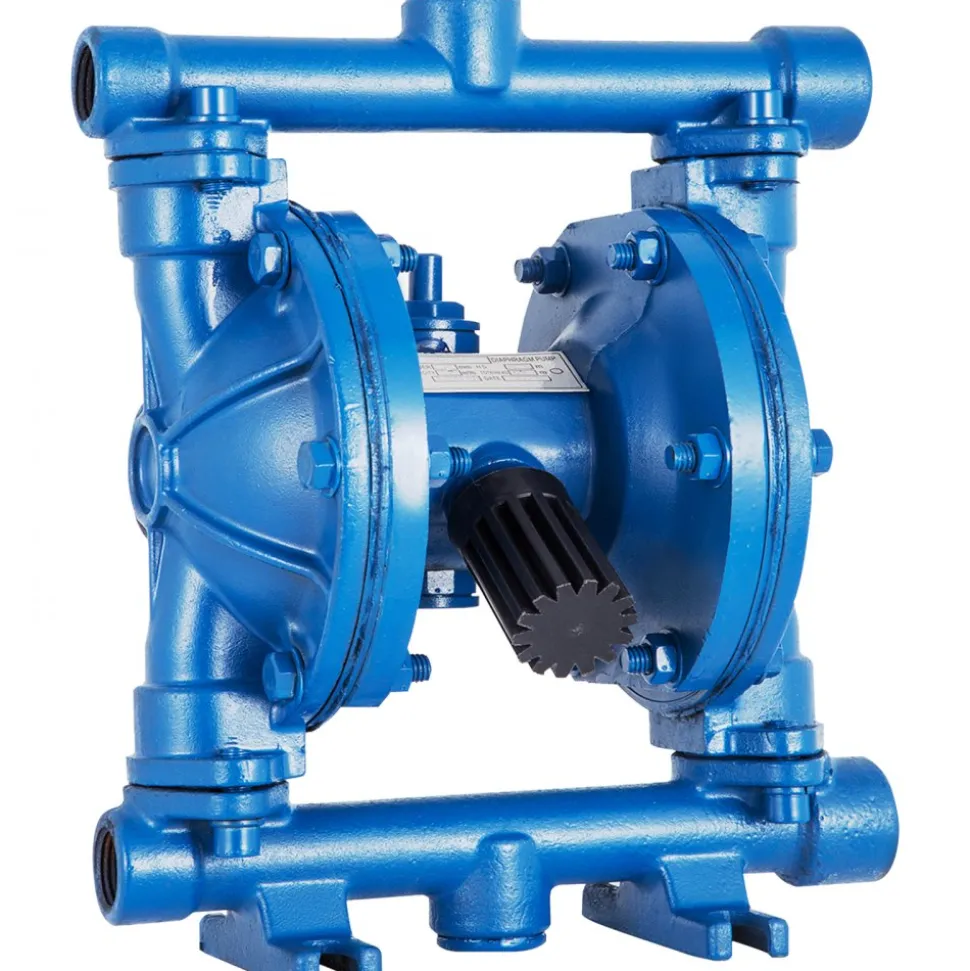 VEVOR Air-Operated Double Diaphragm Pump, 1/2 in Inlet & Outlet, Cast Iron Body, 3 GPM & Max 90 PSI, Nitrile Diaphragm Pneumatic Transfer Pump for Petroleum, Diesel, Oil & Low Viscosity Fluids