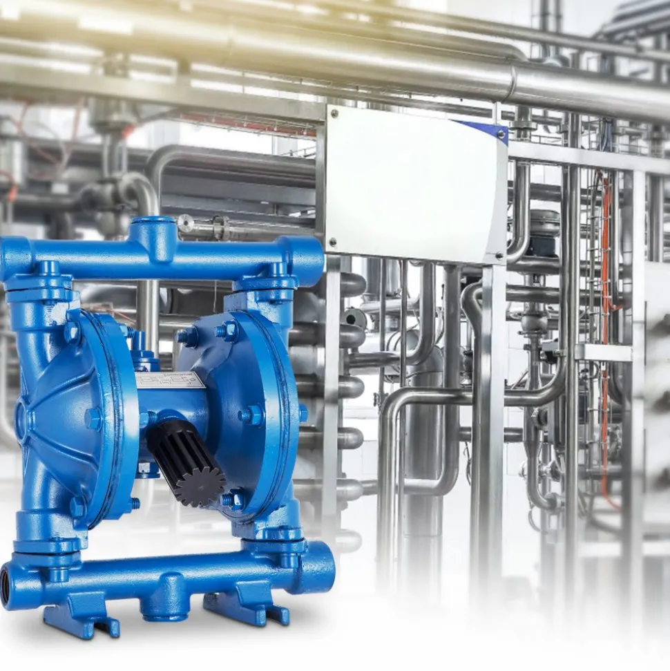 VEVOR Air-Operated Double Diaphragm Pump, 1/2 in Inlet & Outlet, Cast Iron Body, 3 GPM & Max 90 PSI, Nitrile Diaphragm Pneumatic Transfer Pump for Petroleum, Diesel, Oil & Low Viscosity Fluids