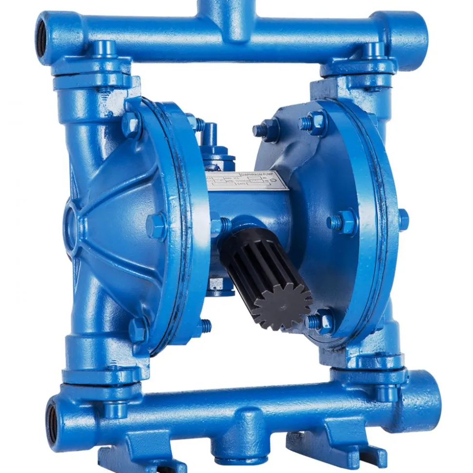VEVOR Air-Operated Double Diaphragm Pump, 1/2 in Inlet & Outlet, Cast Iron Body, 3 GPM & Max 90 PSI, Nitrile Diaphragm Pneumatic Transfer Pump for Petroleum, Diesel, Oil & Low Viscosity Fluids