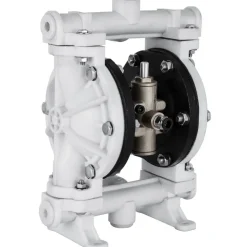 VEVOR Air-Operated Double Diaphragm Pump, 1/2 in Inlet & Outlet, Polypropylene Body, 2.5 GPM & Max 80PSI, PTFE Diaphragm Pneumatic Transfer Pump for Petroleum, Diesel, Oil & Low Viscosity Fluids