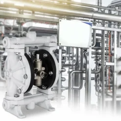 VEVOR Air-Operated Double Diaphragm Pump, 1/2 in Inlet & Outlet, Polypropylene Body, 2.5 GPM & Max 80PSI, PTFE Diaphragm Pneumatic Transfer Pump for Petroleum, Diesel, Oil & Low Viscosity Fluids