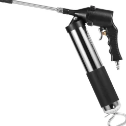 VEVOR Air Operated Grease Gun, 6000PSI, 14 OZ/400 CC Capacity Heavy Duty Pneumatic Grease Gun, with 18.5 Inch Flexible Hose, 1 Black Flat Coupler Pointed Coupler Bent Metal Pipe Locking Clamp Coupler