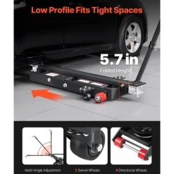 VEVOR Air Portable Car Lift, 6613 lbs/3 Ton Capacity, 21.7 inch Max Height, Adjustable Portable Air Car Lift with Airbag, Support Stands, Wheel Chocks, Rubber Pads, Heavy-Duty for Sedan SUV Pickup