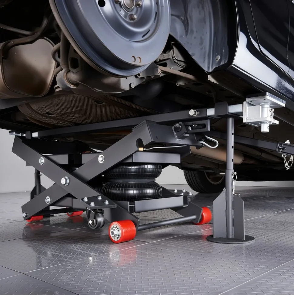 VEVOR Air Portable Car Lift, 6613 lbs/3 Ton Capacity, 21.7 inch Max Height, Adjustable Portable Air Car Lift with Airbag, Support Stands, Wheel Chocks, Rubber Pads, Heavy-Duty for Sedan SUV Pickup