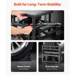 VEVOR Air Portable Car Lifts 2PCS, 11023 lbs/5 Ton Capacity, 12.6 inch Max Height, Pneumatic Ramp Jacks with Airbags, Wheel Chocks, Extension Ramps, Heightened Columns, Heavy-Duty for Sedan SUV Pickup