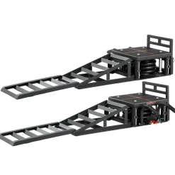 VEVOR Air Portable Car Lifts 2PCS, 11023 lbs/5 Ton Capacity, 12.6 inch Max Height, Pneumatic Ramp Jacks with Airbags, Wheel Chocks, Extension Ramps, Heightened Columns, Heavy-Duty for Sedan SUV Pickup