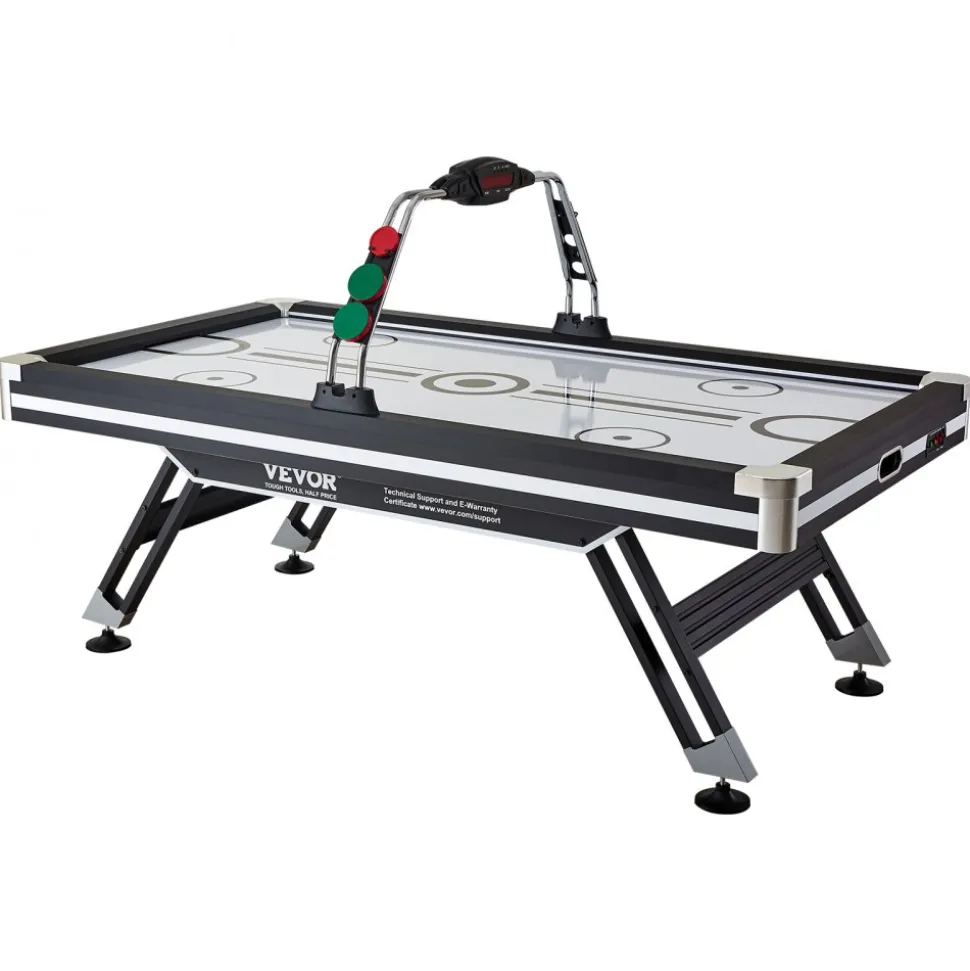 VEVOR Air-Powered Hockey Table, 89" Indoor Hockey Table for Kids and Adults, LED Sports Hockey Game with 2 Pucks, 2 Pushers, and Electronic Score System, Arcade Gaming Set for Game Room Family Home