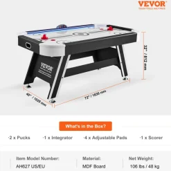 VEVOR Air-Powered Hockey Table, 72