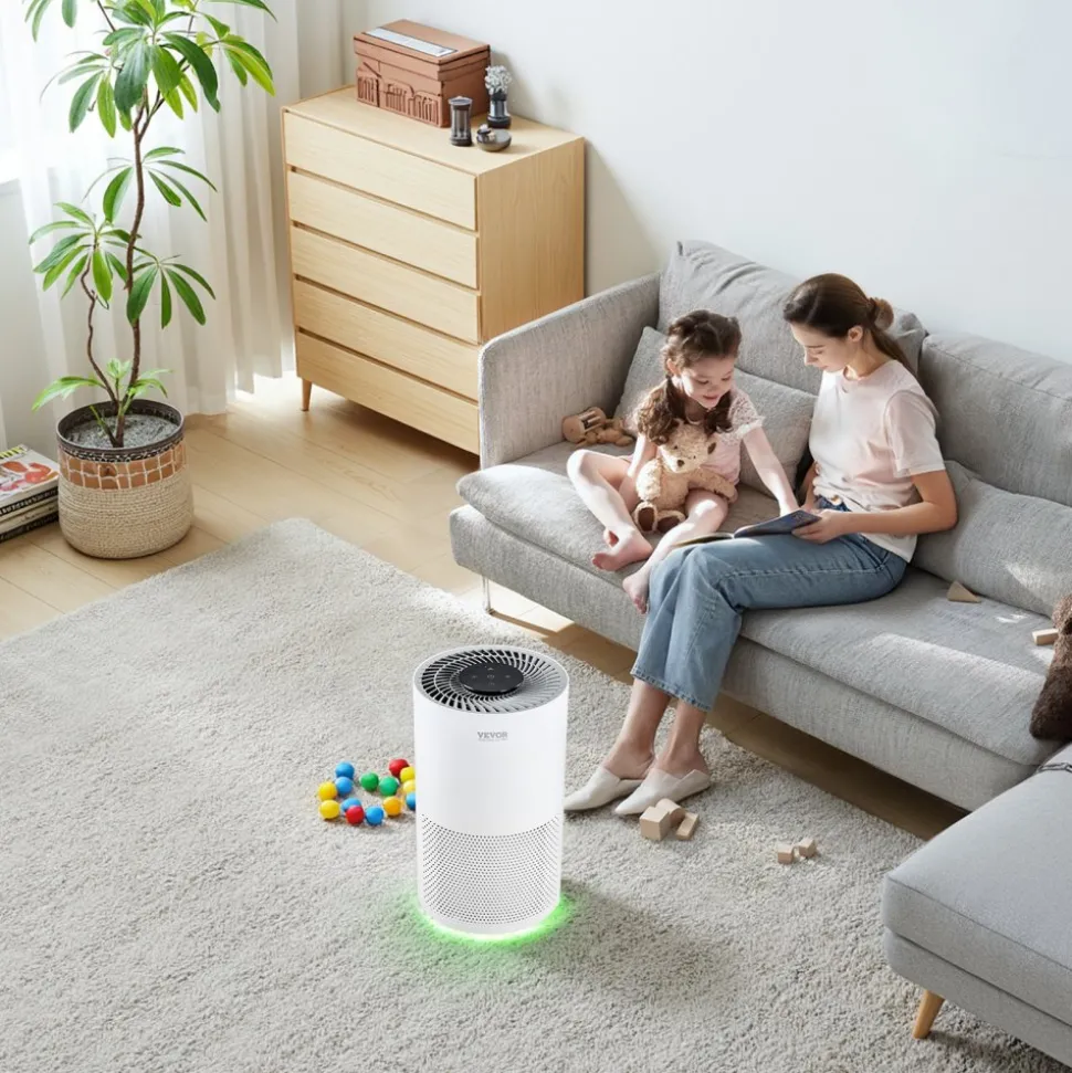 VEVOR Air Purifier, H13 HEPA Layer, 1200 ft²/h Smart Air Purifier with Speed Control & Child Lock Guard, Efficient Air Cleaner with Convenient Touch Panel & 23 dB Sleep Mode, Fit for Home & Office