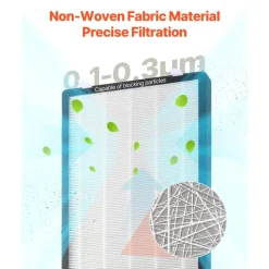 VEVOR Air Purifier Replacement Filter, H13, 3-in-1 Compact & Lightweight Replacement Filter with PP Pre-Filter, Easy-to-Grab Purifier Filter with Activated Carbon, Fit for Cylindrical Purifier