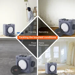 VEVOR Air Scrubber with 3-Stage Filtration, Stackable Negative Air Machine 800 CFM, Air Cleaner with MERV10, Carbon, H13 HEPA, for Home, Industrial and Commercial Use