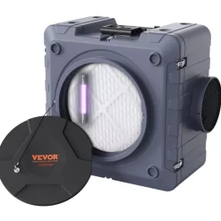 VEVOR Air Scrubber with 3-Stage Filtration, Stackable Negative Air Machine 800 CFM, Air Cleaner with MERV10, Carbon, H13 HEPA, for Home, Industrial and Commercial Use