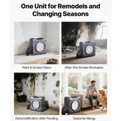 VEVOR Air Scrubber with 3-Stage Filtration, Stackable Negative Air Machine 550 CFM, Air Cleaner with MERV10, Carbon, H13 HEPA, for Home, Industrial and Commercial Use