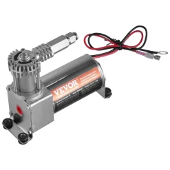 VEVOR Air Shock Controller Kit, 12V 100PSI On Board Air Compressor System, Air Ride Suspension Compressor Kit with Single Path System, Pressure Gauge & Air Line for Trucks Vans