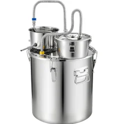 VEVOR Alcohol Still, 13.2 GAL/ 50L Alcohol Distiller with 10 x 16oz Glass Jars, Thumper Keg, Dual-scale Thermometer, and Water Pump, Home Brewing Kit for DIY Whiskey Wine Brandy