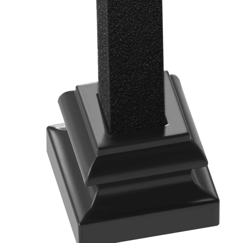 VEVOR Aluminum Alloy Baluster Shoes Square Balusters Baluster Wrought Spindles for Staircase Slant Shoes with Screw Holes for 1/2 Inch Staircase Balusters, Black (50 Pcs)(Screws Sold Separately)