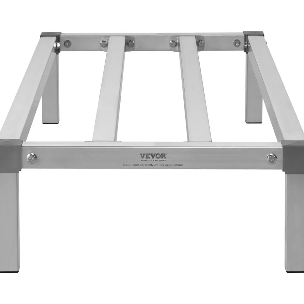 VEVOR Aluminum Dunnage Rack, 48” x 20” Commercial Food Floor Rack, 8” Off the Floor, 1000 lbs Capacity All-Welded Aluminum Storage Rack, for Storage in Restaurants, Kitchens, Garages and Vehicles
