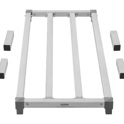 VEVOR Aluminum Dunnage Rack, 48” x 20” Commercial Food Floor Rack, 8” Off the Floor, 1000 lbs Capacity All-Welded Aluminum Storage Rack, for Storage in Restaurants, Kitchens, Garages and Vehicles
