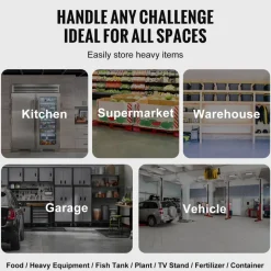 VEVOR Aluminum Dunnage Rack, 24” x 14” Commercial Food Floor Rack, 8” Off the Floor, 1000 lbs Capacity Adjustable Aluminum Storage Rack, for Storage in Restaurants, Kitchens, Garages and Vehicles