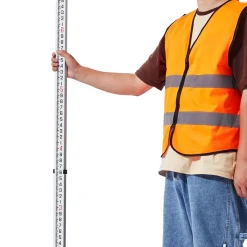 VEVOR Aluminum Grade Rod, 20-Feet/10ths 6 Sections Telescopic Measuring Rod,Double-Sided Scale 1/10ft Leveling Rod Stick, Aluminum Alloy Survey Rod w/ Bubble Level &Carrying Bag for Houses,Walls,Floor