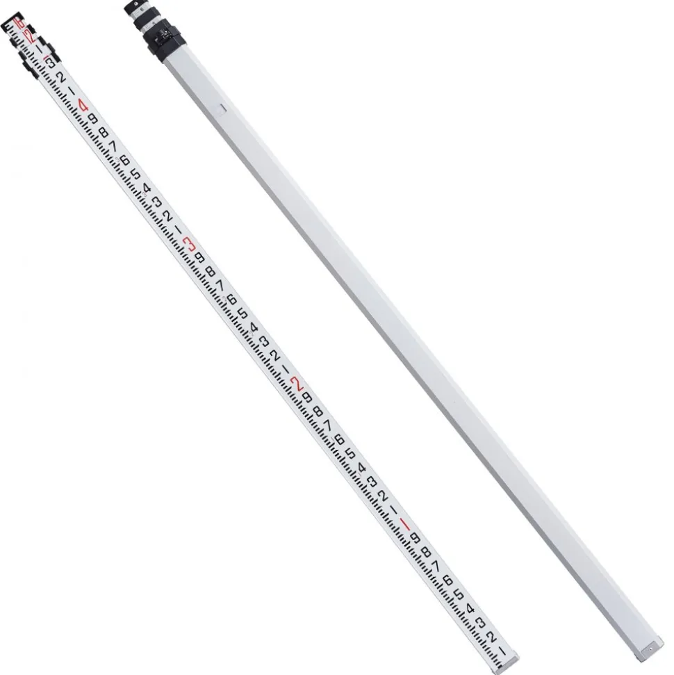 VEVOR Aluminum Grade Rod, 16-Feet/10ths 4 Sections Telescopic Measuring Rod,Double-Sided Scale 1/10ft Leveling Rod Stick,Aluminum Alloy Survey Rod w/ Bubble Level &Carrying Bag for Houses,Walls,Floors