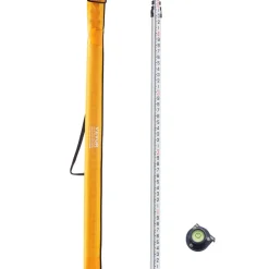 VEVOR Aluminum Grade Rod, 16-Feet/10ths 4 Sections Telescopic Measuring Rod,Double-Sided Scale 1/10ft Leveling Rod Stick,Aluminum Alloy Survey Rod w/ Bubble Level &Carrying Bag for Houses,Walls,Floors