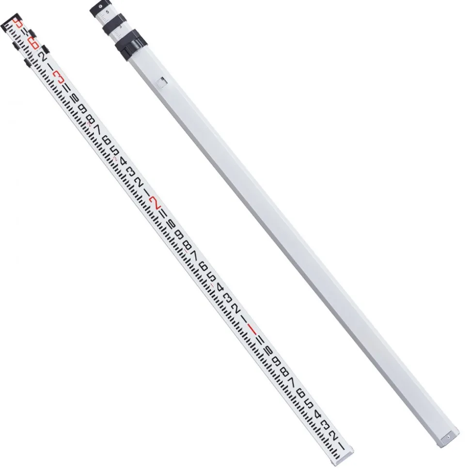 VEVOR Aluminum Grade Rod, 9-Feet/10ths 3 Sections Telescopic Measuring Rod,Double-Sided Scale 1/10ft Leveling Rod Stick,Aluminum Alloy Survey Rod with Bubble Level&Carrying Bag for Houses,Walls,Floors
