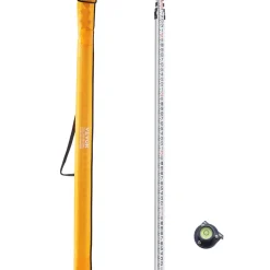 VEVOR Aluminum Grade Rod, 16-Feet/8ths 4 Sections Telescopic Measuring Rod,Double-Sided Scale 1/8in Leveling Rod Stick,Aluminum Alloy Survey Rod with Bubble Level &Carrying Bag for Houses,Walls,Floors
