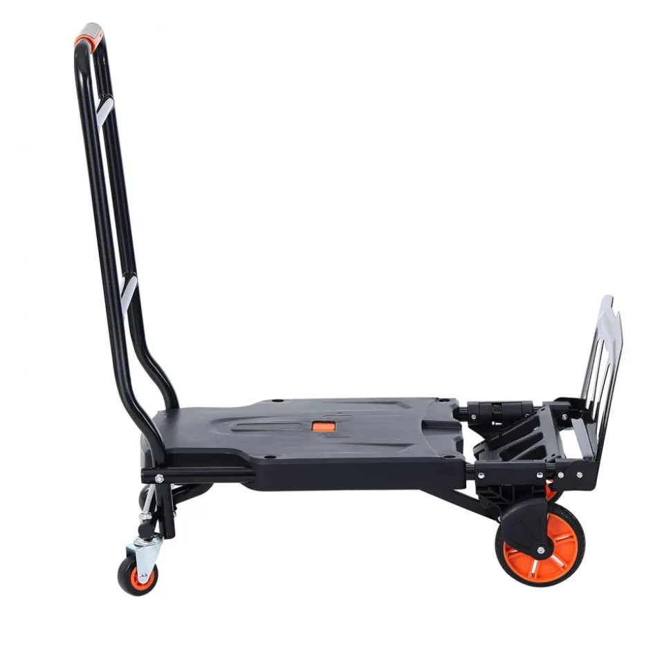 VEVOR Aluminum Hand Truck, 2 in 1, 300 lbs Load Capacity, Heavy Duty Industrial Convertible Folding Hand Truck and Dolly, Utility Cart Converts from Hand Truck to Platform Cart with Rubber Wheels