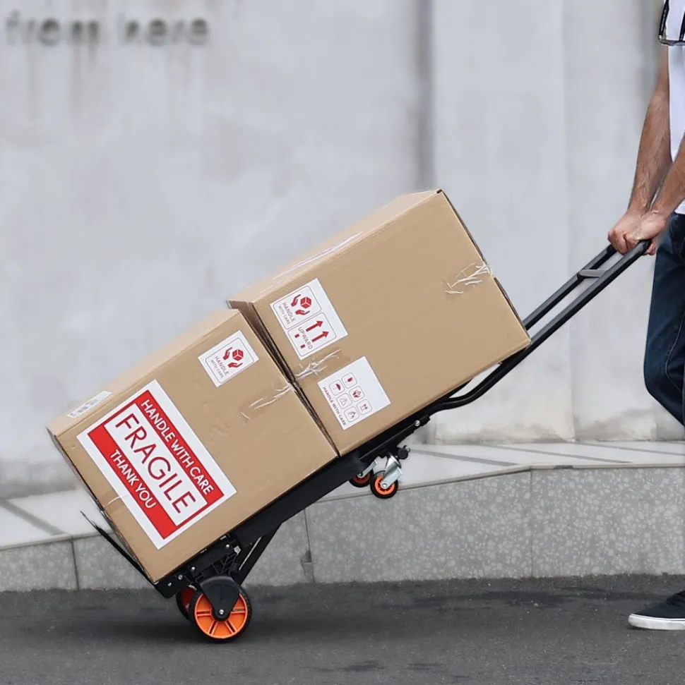 VEVOR Aluminum Hand Truck, 2 in 1, 300 lbs Load Capacity, Heavy Duty Industrial Convertible Folding Hand Truck and Dolly, Utility Cart Converts from Hand Truck to Platform Cart with Rubber Wheels