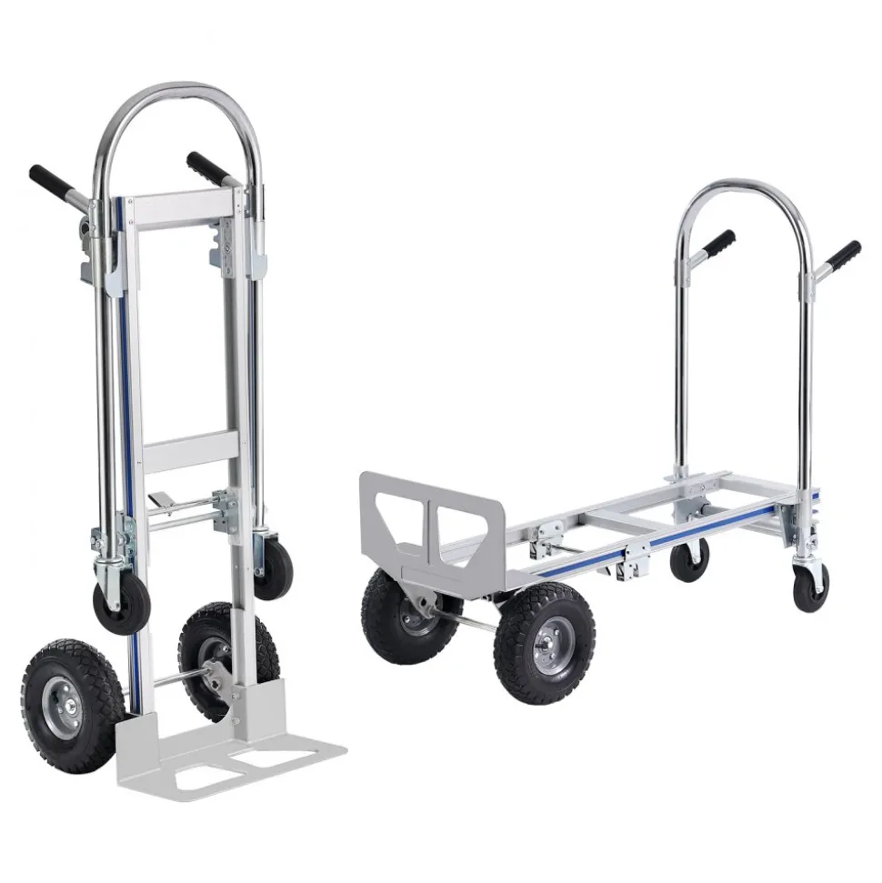 VEVOR Aluminum Hand Truck, 2 in 1, 800 lbs Load Capacity, Heavy Duty Industrial Convertible Folding Hand Truck and Dolly, Utility Cart Converts from Hand Truck to Platform Cart with Rubber Wheels