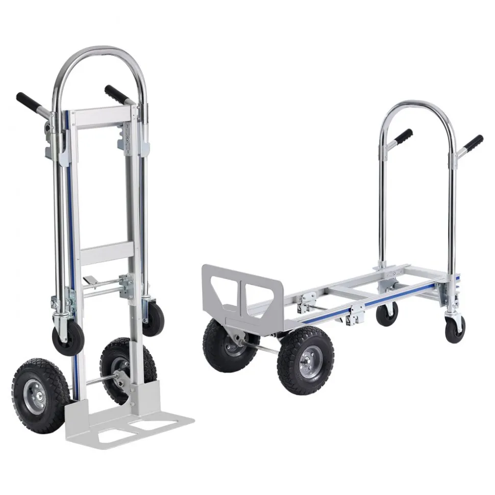 VEVOR Aluminum Hand Truck, 2 in 1, 800 lbs Load Capacity, Heavy Duty Industrial Convertible Folding Hand Truck and Dolly, Utility Cart Converts from Hand Truck to Platform Cart with Rubber Wheels