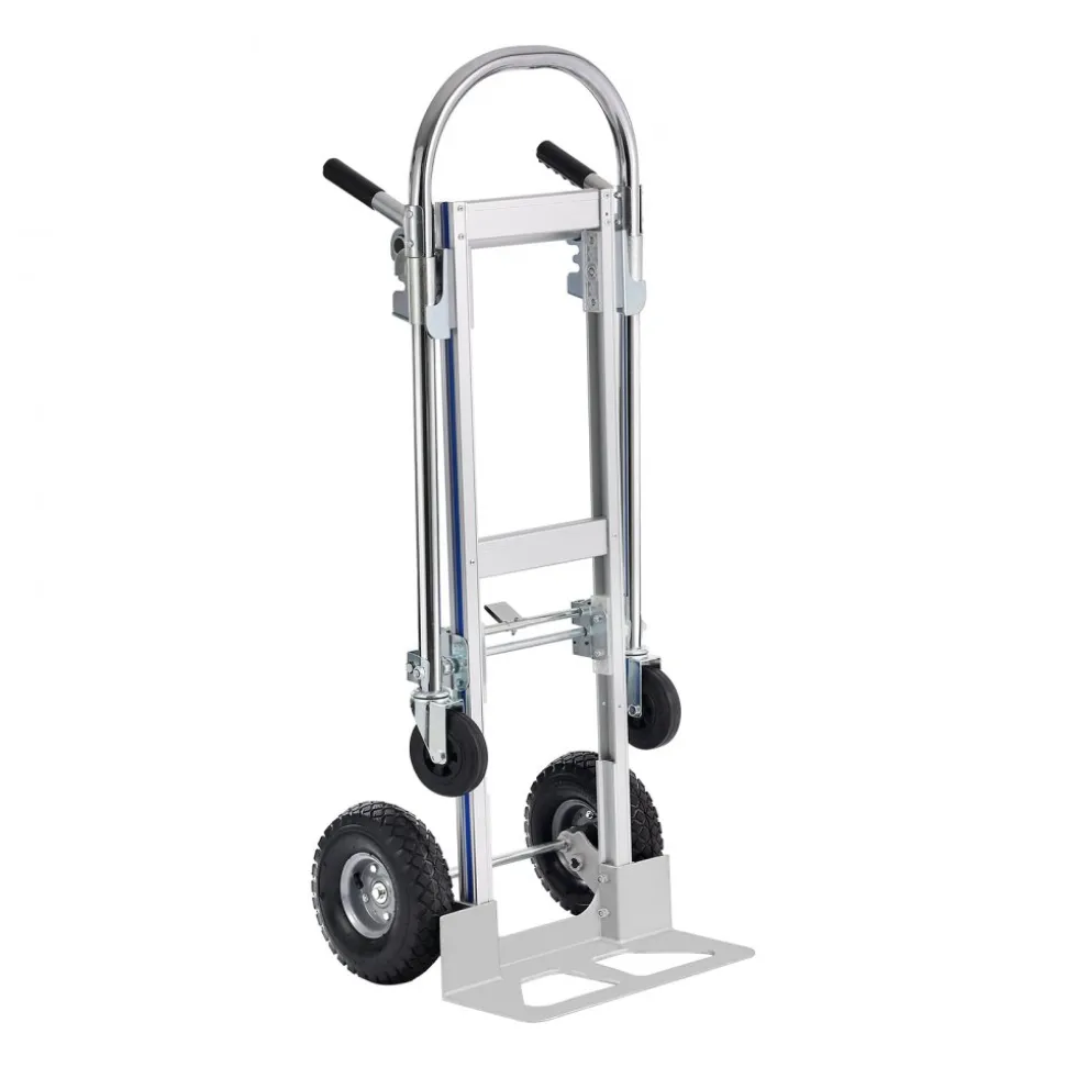 VEVOR Aluminum Hand Truck, 2 in 1, 800 lbs Load Capacity, Heavy Duty Industrial Convertible Folding Hand Truck and Dolly, Utility Cart Converts from Hand Truck to Platform Cart with Rubber Wheels