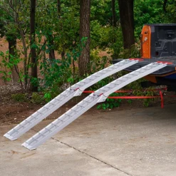 VEVOR Aluminum Ramps, 1500 lbs Folding Loading Ramps for Pickup Trucks Bed, Trailers Ramp with Load Straps for Dirt Bike, UTV, ATV, Trucks, Lawn Mowers, Snowblower, Cargo Trailer, 89"L x 12"W, 2 Pcs