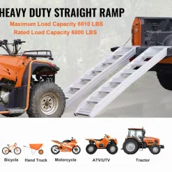 VEVOR Aluminum Ramps, 6800 lbs, Heavy-duty Ramps with Top Hook Attaching End, Universal Loading Ramp for Motorcycle, Tractor, ATV/UTV, Trucks, Lawn Mower, 72