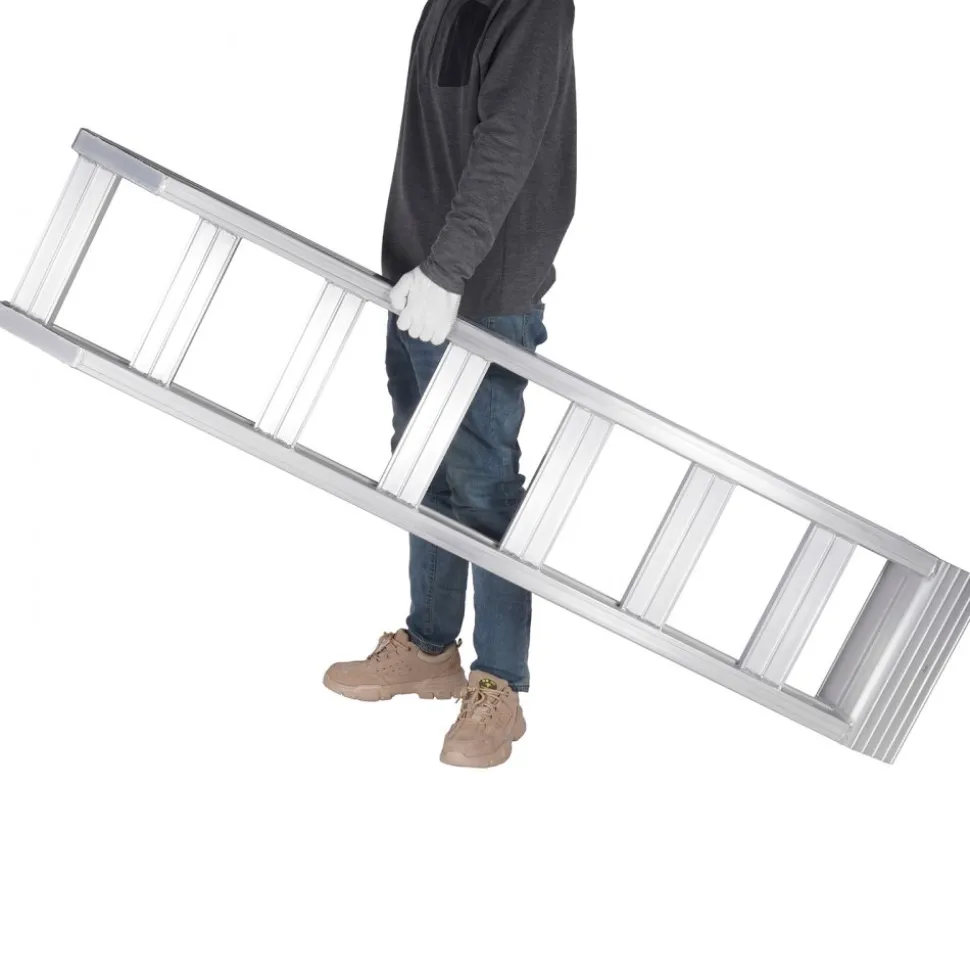 VEVOR Aluminum Ramps, 6800 lbs, Heavy-duty Ramps with Top Hook Attaching End, Universal Loading Ramp for Motorcycle, Tractor, ATV/UTV, Trucks, Lawn Mower, 72"L x 15"W, 2Pcs