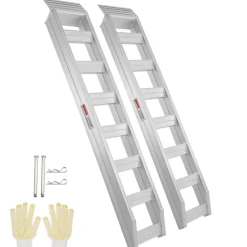 VEVOR Aluminum Ramps, 6800 lbs, Heavy-duty Ramps with Top Hook Attaching End, Universal Loading Ramp for Motorcycle, Tractor, ATV/UTV, Trucks, Lawn Mower, 72