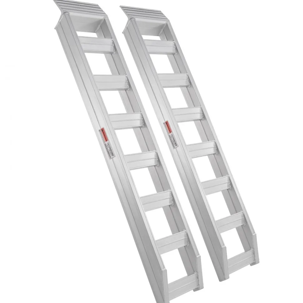 VEVOR Aluminum Ramps, 6800 lbs, Heavy-duty Ramps with Top Hook Attaching End, Universal Loading Ramp for Motorcycle, Tractor, ATV/UTV, Trucks, Lawn Mower, 72"L x 15"W, 2Pcs