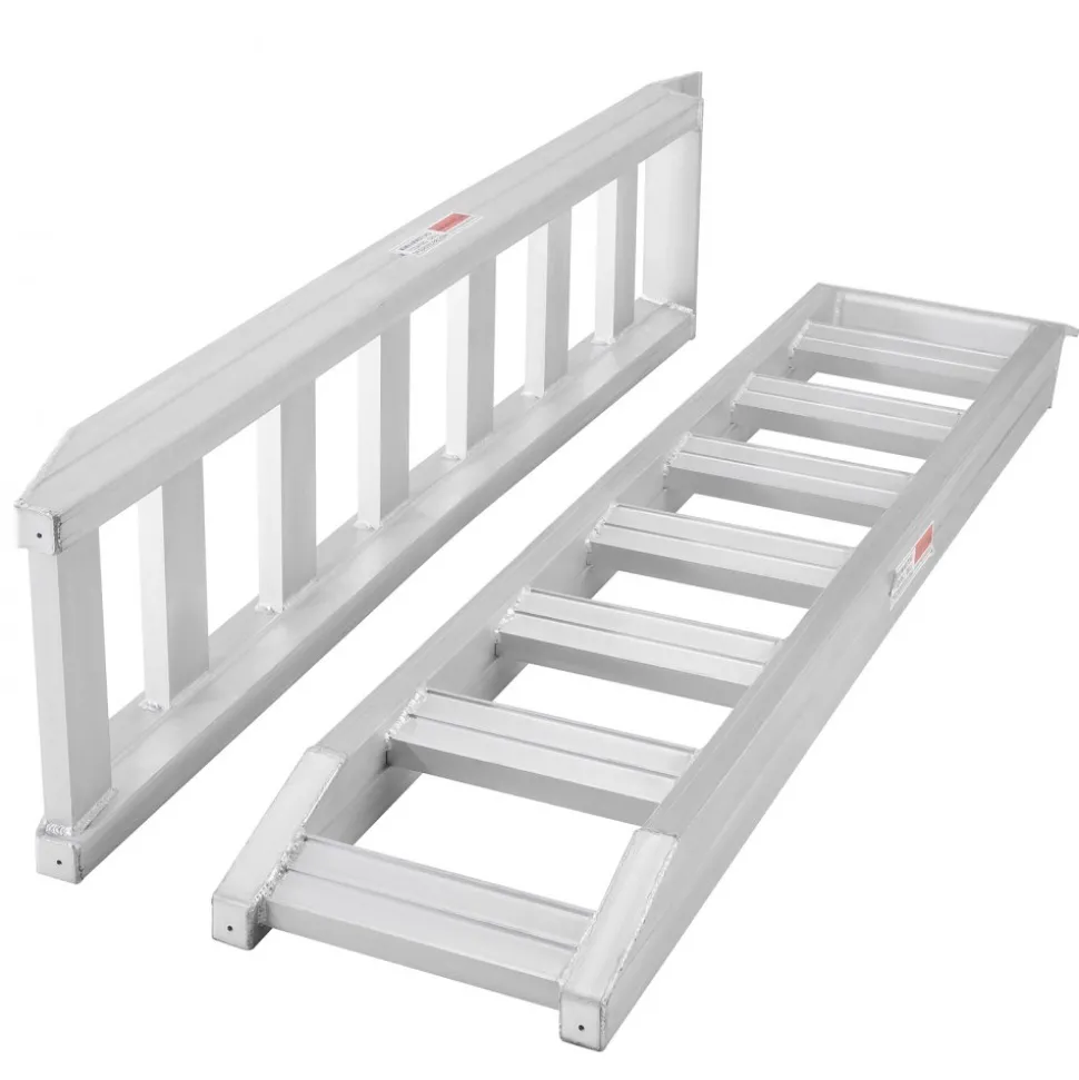 VEVOR Aluminum Ramps, 6800 lbs, Heavy-duty Ramps with Top Hook Attaching End, Universal Loading Ramp for Motorcycle, Tractor, ATV/UTV, Trucks, Lawn Mower, 72"L x 15"W, 2Pcs