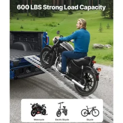 VEVOR Aluminum Ramps, 600 lbs, 1Pcs Heavy-duty Ramps with Wider Ramp Surface, Universal Stable Loading Ramp with Handles, Fit for Motorcycle, Electric Bicycle, Bicycle, etc.